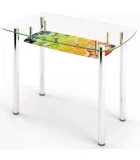 Glass dining table D-07-3 with tempered glass and chrome legs order